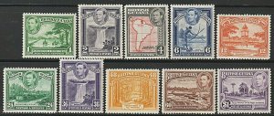 EDSROOM-8719 British Guiana 230-239 VLH 1938-39 Complete to $1 George VI CV$48