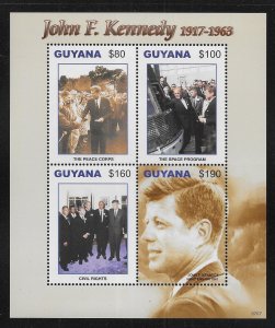 Guyana 3978 John F. Kennedy mini-sheet MNH c.v. $5.25