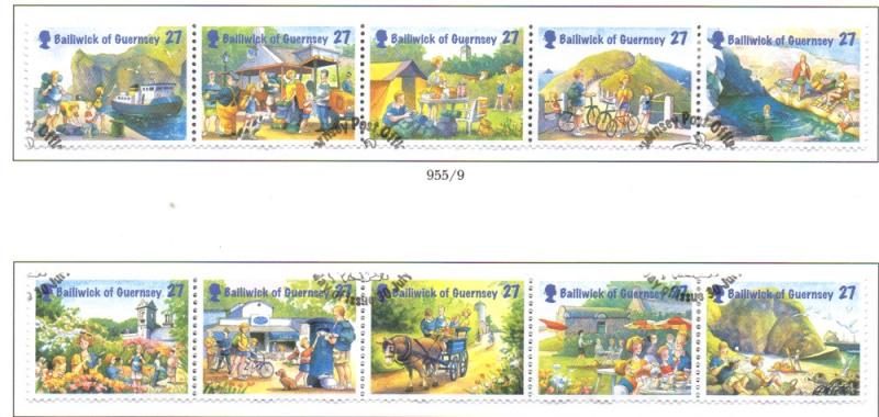 Guernsey Sc 775a-j 2002 Sark Holidays stamp sheet used 