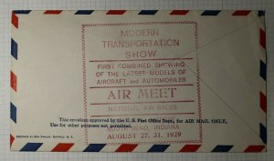 US Sc#615 646 Airmail Event Cover 1929 Air Meet National Race South Bend ID Show