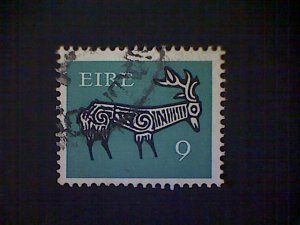 Ireland (Éire), Scott 301 used(o), 1971, stag, 9p, blue green and black