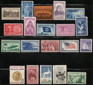 1956 to1958 Commemoratives (20 Stamps) MNH