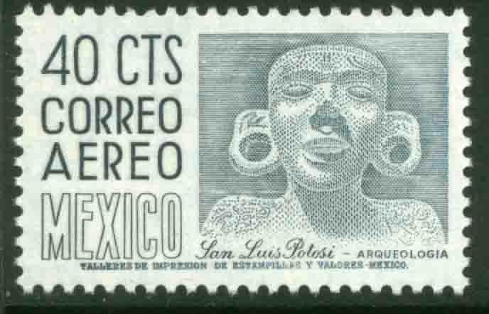 MEXICO C444, 40cts 1950 Def 8th Issue Fosforescent glazed. MINT, NH. F-VF.