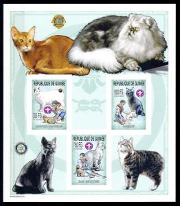 [95619] Guinea 2002 Pets Cats Scouting Imperf. Miniature Sheet MNH