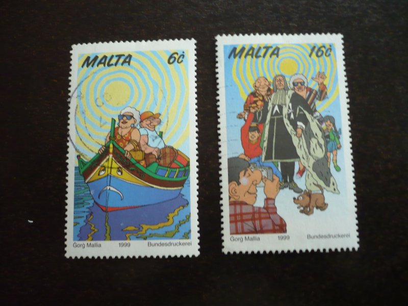 Stamps - Malta - Scott# 971-972 - Used Part Set of 2 Stamps