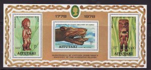 Aitutaki-Sc#162a- id7-unusd NH sheet -Wood Figurines-1978-