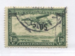 Belgian Congo 1942 50¢ Inverted surcharge Airmail used