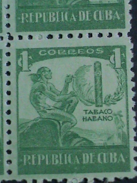 ​CUBA STAMP-1939 SC#356 RAREST CUBA CIGAR & INDIAN STAMP MNH- BLOCK OF 4 VF