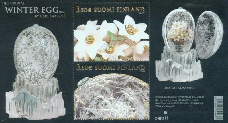 Finland 2005 Faberge Egg lightly used miniature sheet