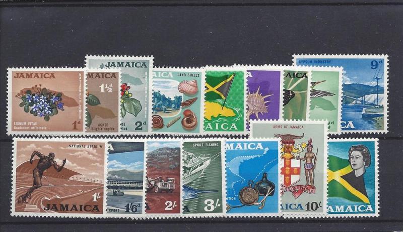 Jamaica, 217-32 (16v),1964 Definitive Set Singles,**LH/MNH**