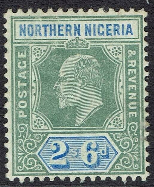 NORTHERN NIGERIA 1905 KEVII 2/6 WMK MULTI CROWN CA