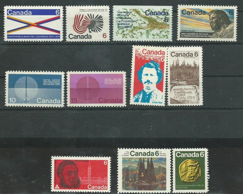 Can #505-07,512-15,531   M NH VF 1970 PD