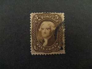 US #75 used diagonal crease across b00.1 2940