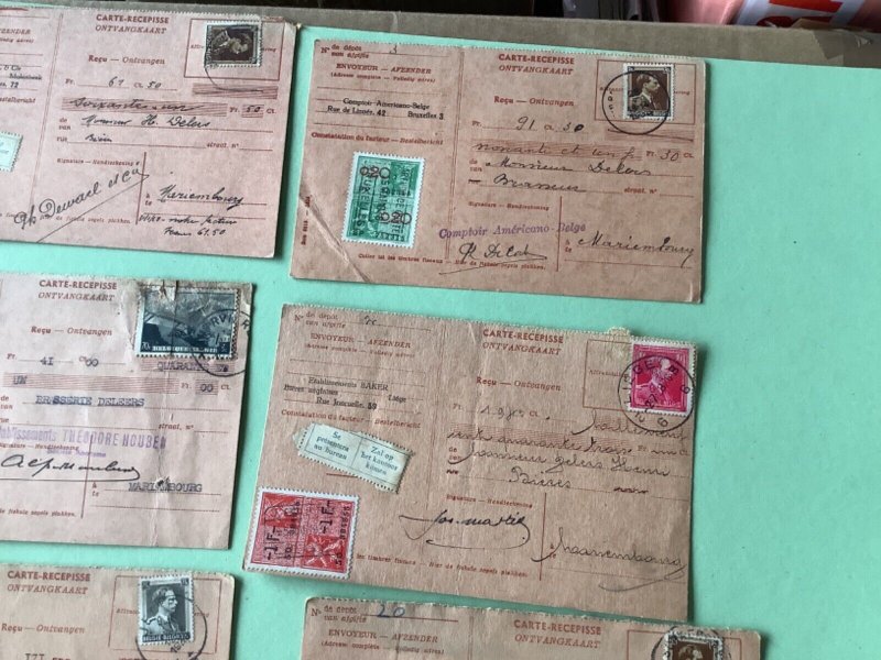 Belgium packet post receipts mostly 1938  11  item Ref A1974