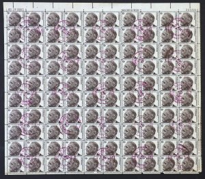 U.S. Used #1305 6c Franklin Roosevelt. Sheet of 100. CDS Cancel. Scarce!