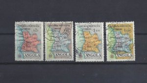 ANGOLA 1955 Maps USED nice lot 4 stamps Sc#387-9,91 YT#382-4,86 Mf#380-2,84