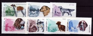 ALBANIA Sc 986-92 NH ISSUE OF 1966 - DOGS