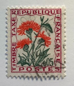 France 1965  Scott J98 used - 0.05fr, Wildflowers,  Centaur knapweed