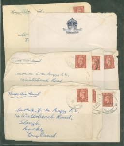 Great Britain 260 1947 WWII; 8 covers, British occupation of Japan to England; poor condition