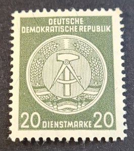 GE-DDR - S#O22a - Mint - 20pf - 1956 - Official - Arms of Republic