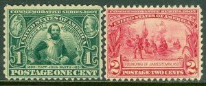 EDW1949SELL : USA 1907 Scott #328-9 Fine, Mint NH. Nice centering. Catalog $150.