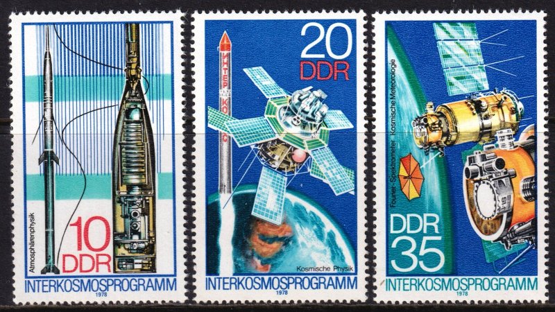 Germany DDR 1978 Space Achievements Complete Mint MNH Set SC 1898-1900
