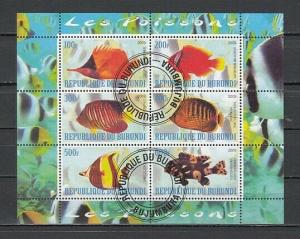 Burundi, 2009 Cinderella issue. Tropical Fish, Sheet #2.  C.T.O. ^