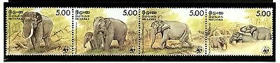 Sri Lanka 1986 WWF Ceylonese Elephants Wildlife Animals Fauna Sc 803 MNH # 039