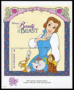 Saint Vincent 1776A, MNH, Disney Beauty and the Beast souvenir sheet