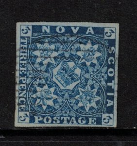 Nova Scotia #3 Extra Fine Used Dark Blue Shade **With Certificate**