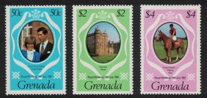 Grenada Charles and Diana Royal Wedding 3v 1981 MNH SC#1051-1053 SG#1130-1132