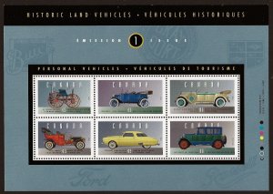 CANADA SC#1490 Historic Land Vehicles - 1 Souvenir Sheet (1993) MNH