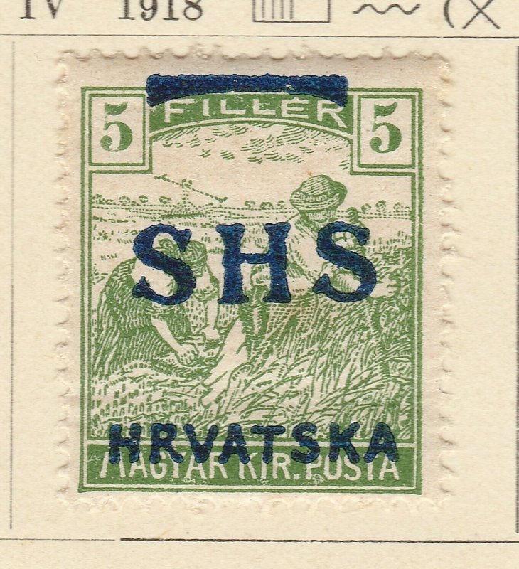 A5P62F96 Yugoslavia Croatia Slavonia 1918 optd 5f mh*