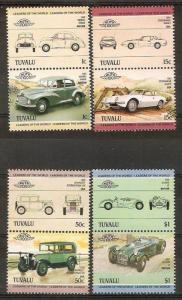 Tuvalu 1985 Cars Automobile Motor Vehicles Transport 8v MNH ++ 3307