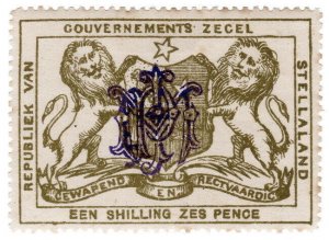 (I.B) Stellaland (Bechuanaland) Revenue : Duty Stamp 1/6d