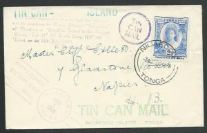 TONGA 1935 Tin Can Mail cover  : SS Monowai................................60896