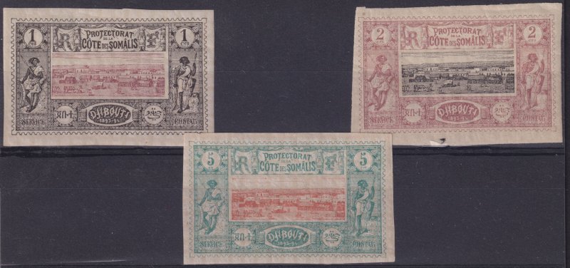 Somali  Coast 1894 Selection of 3 xf mh xf stamps #6, 7, 9