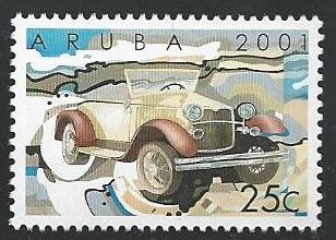 Aruba #207 25c Classic Motor Vehicle 2001 mnh