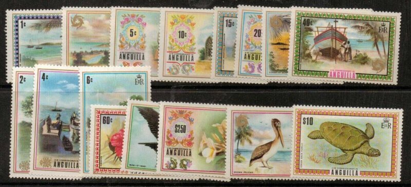 ANGUILLA SG1030/44a 1972 DEFINITIVE SET MNH 