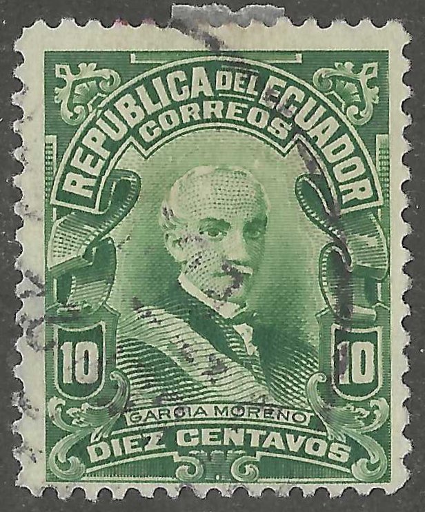 Ecuador, stamp, Scott#212, used, hinged, 10, cents, Moreno