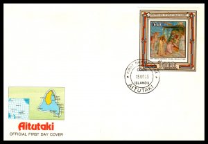 Aitutaki 386 Christmas Souvenir Sheet U/A FDC