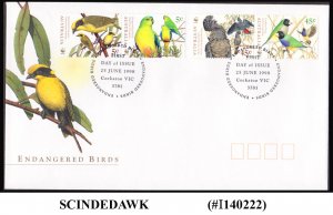 AUSTRALIA - 1998 ENDANGERED BIRDS - 4V - FDC