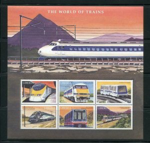 Liberia 3 Sheets 100 years of Trains The World of Trains  3X6X25 MNH lot 4700