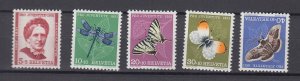 J39160 jlstamps, 1951 switzerland set mh #b207-11 insects