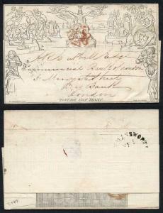 Penny Mulready Lettersheet 9th Feb 1841 Last Official Day of the Red Cross