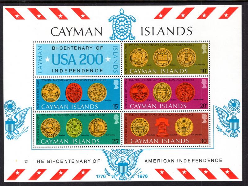 Cayman Islands 376a US Bicentennial Souvenir Sheet MNH VF