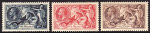 1934 Great Britain KGV reengraved Britannia set MLH Sc# 222 / 224 CV $630.00