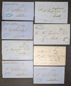 35 Alexandria Egypt to Malta stampless letters 1850s/1860s [y.95]