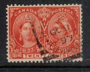 Canada #59 Extra Fine Used With OCT 8 1897 Square Circle Cancel - Type II