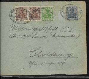 Bahnpost cover (front) Breslau / Charlottenburg 31-5-21 Sc 118,121,123   L22